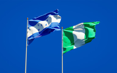 Beautiful national state flags of Honduras and Nigeria.