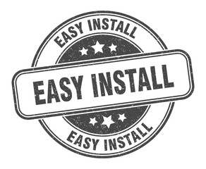 easy install stamp. easy install label. round grunge sign