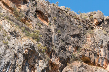 a stone cliff in a mountainous area of southern Spain