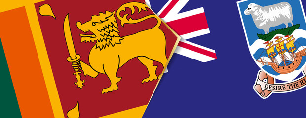 Sri Lanka and Falkland Islands flags, two vector flags.