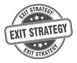 exit strategy stamp. exit strategy label. round grunge sign