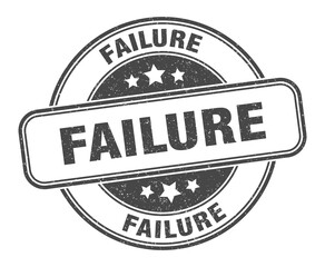 failure stamp. failure label. round grunge sign