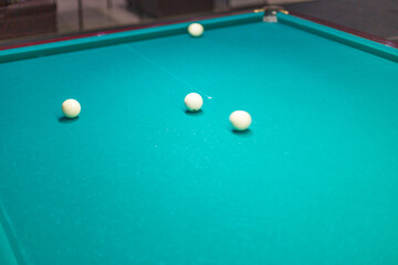 billiard balls on the table