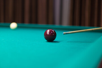 Billiards game - Close-up shot of a man playing billiards