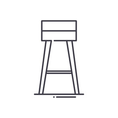 Bar chair icon, linear isolated illustration, thin line vector, web design sign, outline concept symbol with editable stroke on white background.