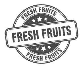 fresh fruits stamp. fresh fruits label. round grunge sign