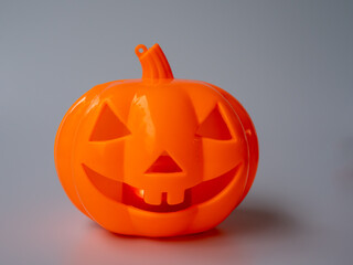 Orange pumpkin isolated white background. Halloween holiday concept.