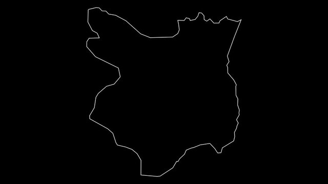 Mondol Kiri Cambodia province map outline animation