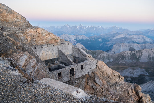 Sunrise on the top of the Chaberton mountain