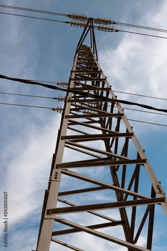 Wall mural high voltage tower