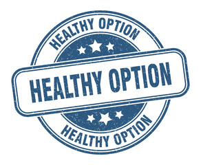 healthy option stamp. healthy option label. round grunge sign