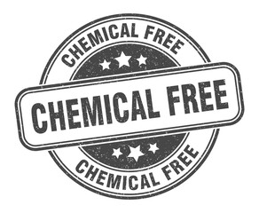 chemical free stamp. chemical free label. round grunge sign