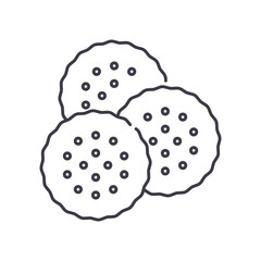 Biscuit icon, linear isolated illustration, thin line vector, web design sign, outline concept symbol with editable stroke on white background.