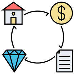 Investor life cycle Concept, Businessman stages Vector Icon Design, Financier and investors Symbol on White Background, Business Capitalism and Finance Sign, 