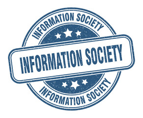 information society stamp. information society label. round grunge sign