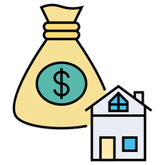 Real Estate Investment Concept, Mortgage Vector Icon Design, Financier and investors Symbol on White Background, Business Capitalism and Finance Sign, 