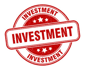 investment stamp. investment label. round grunge sign