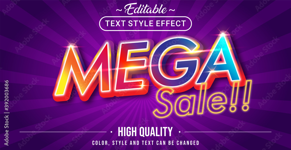 Poster mega sale text effect - editable text effect