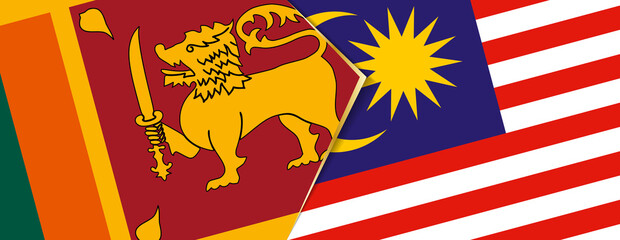Sri Lanka and Malaysia flags, two vector flags.