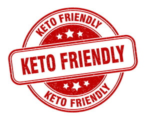 keto friendly stamp. keto friendly label. round grunge sign