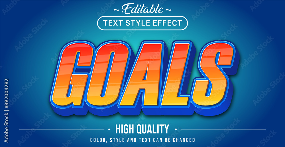 Poster 3d goals text effect - editable text effect