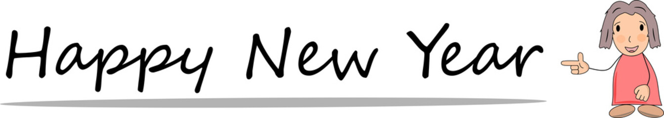 Happy New Year. Ein neues gutes Jahr. 2021. Frau als Comic mit und ohne Mundschutz zu Corona.