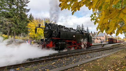 The Brockenbahn locomotive of the Harz mountain national park