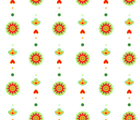 Floral ornament. Seamless vector pattern. Tatar national print on white background