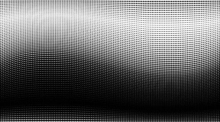 Black and white halftone dots grunge wide background
