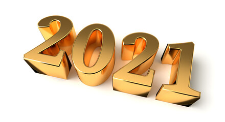 New year concept. Golden number 2021