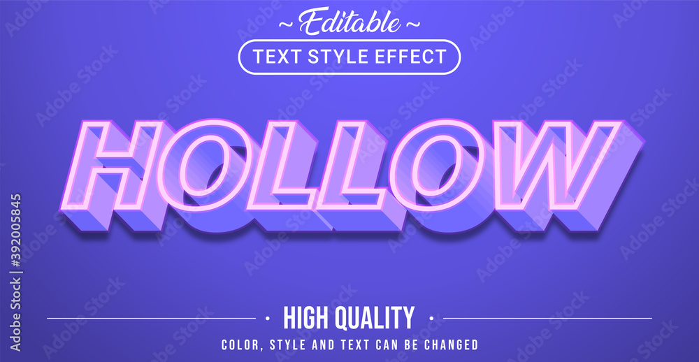 Poster hollow text effect - editable text effect