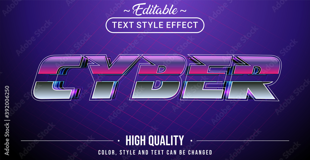 Poster cyber text effect - editable text effect