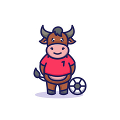 Cute cow bull with sport costume