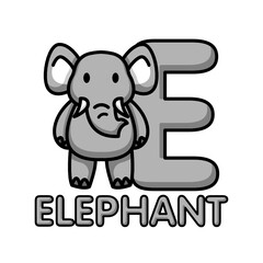 Animal alphabet cute mascot design