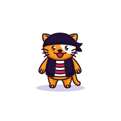 Cute cat with a pirate costume