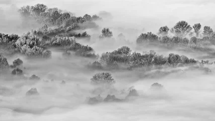 Fototapeten Schwarz-Weiß-Landschaft in den Alpenbergen © manuel