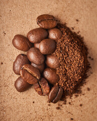 Coffee beans and ground coffee  