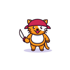 Cute cat with a pirate costume