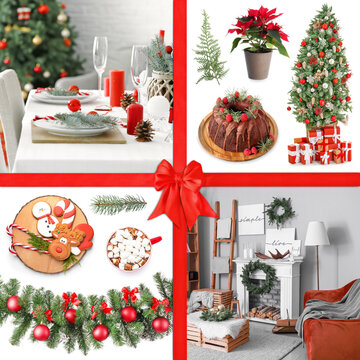 Set of beautiful Christmas compositions
