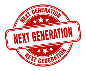 next generation stamp. next generation label. round grunge sign