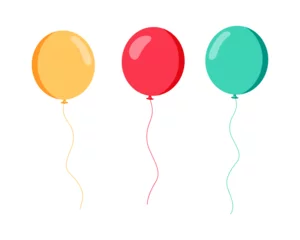 Fotobehang Vector flat balloon birthday icon illustration party design. Balloon cartoon bunch background. Vector eps 10 © Bilbo Baggins