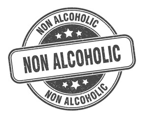 non alcoholic stamp. non alcoholic label. round grunge sign