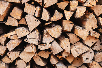 .Stacked firewood background