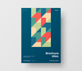 Vertical corporate identity A4 report cover. Abstract geometric vector business presentation design layout. Amazing company front page illustration brochure template.