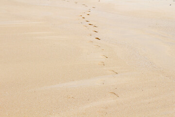 Fototapeta na wymiar Fußabdrücke im Sand Strand