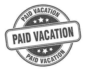 paid vacation stamp. paid vacation label. round grunge sign