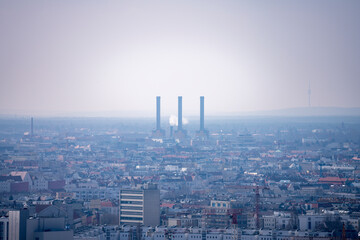berlin power plant with hazy air