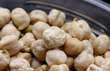organic dried chickpeas in jar