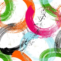 Gardinen seamless abstract background pattern, with circles/swirls, paint strokes and splashes © Kirsten Hinte