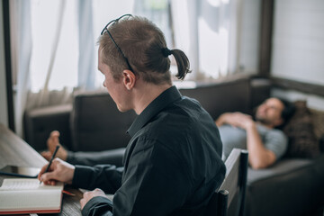 Psychotherapist and patient at an appointment in the office
